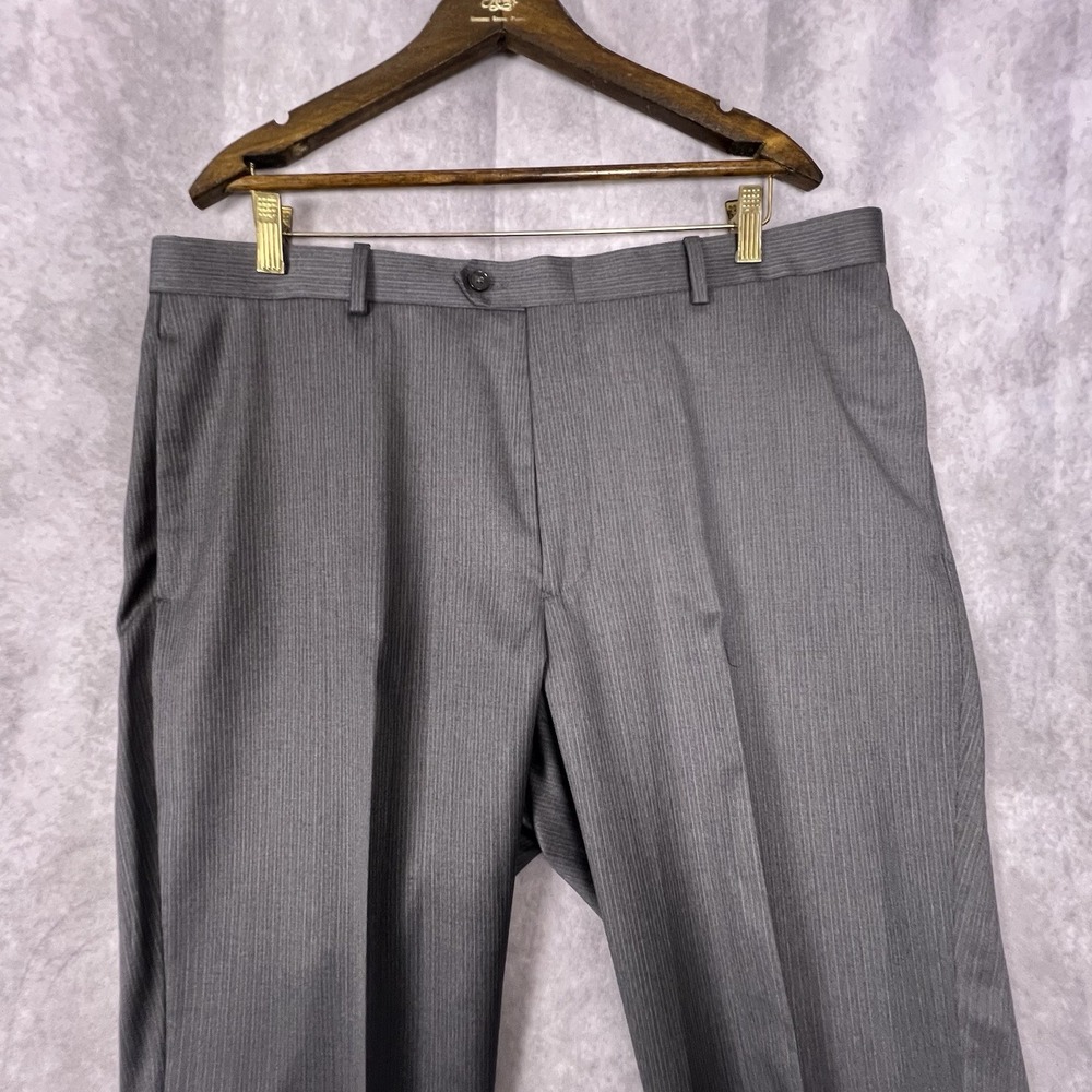Alfani Slacks Men Size 38 Gray Pinstripe Wool/Cashmere Blend NWT